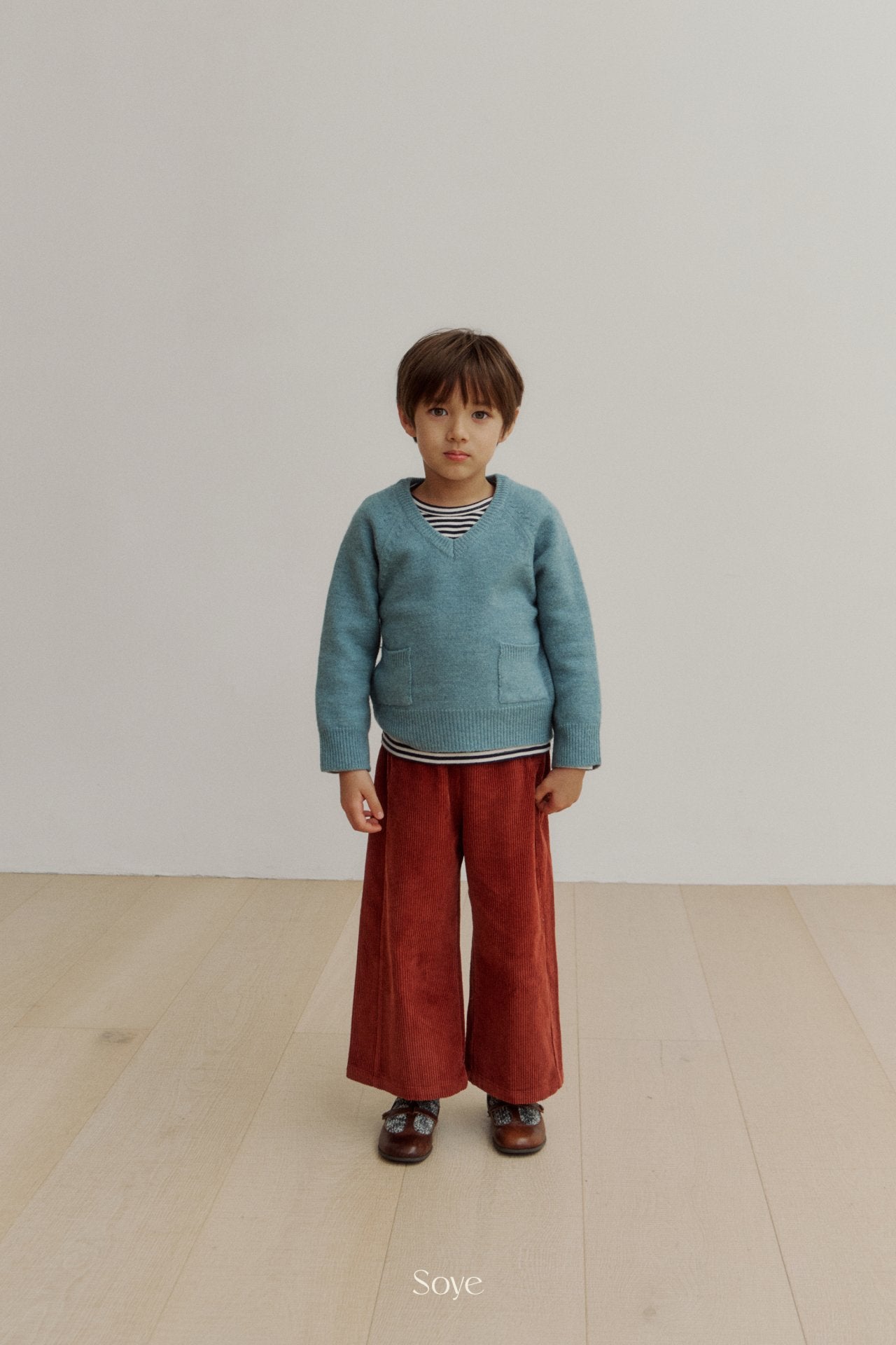 【韓国直送便】wool Vneck knit  / 4color / 80-120cm相当 / soye kids 2024winter / ko335