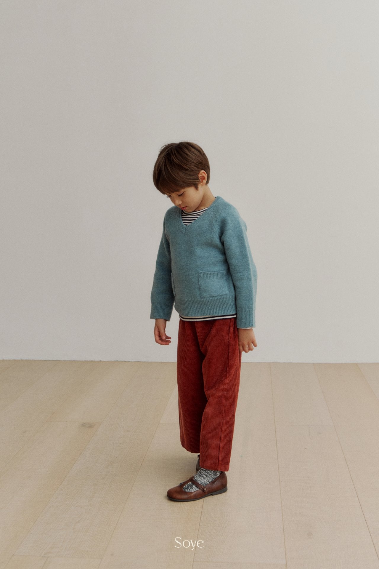 【韓国直送便】wool Vneck knit  / 4color / 80-120cm相当 / soye kids 2024winter / ko335