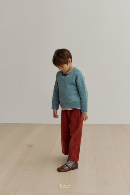 【韓国直送便】wool Vneck knit  / 4color / 80-120cm相当 / soye kids 2024winter / ko335