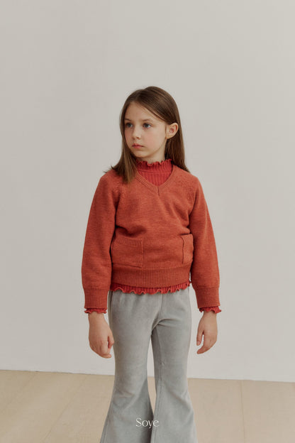 【韓国直送便】wool Vneck knit  / 4color / 80-120cm相当 / soye kids 2024winter / ko335