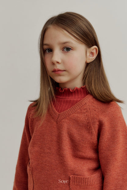 【韓国直送便】wool Vneck knit  / 4color / 80-120cm相当 / soye kids 2024winter / ko335