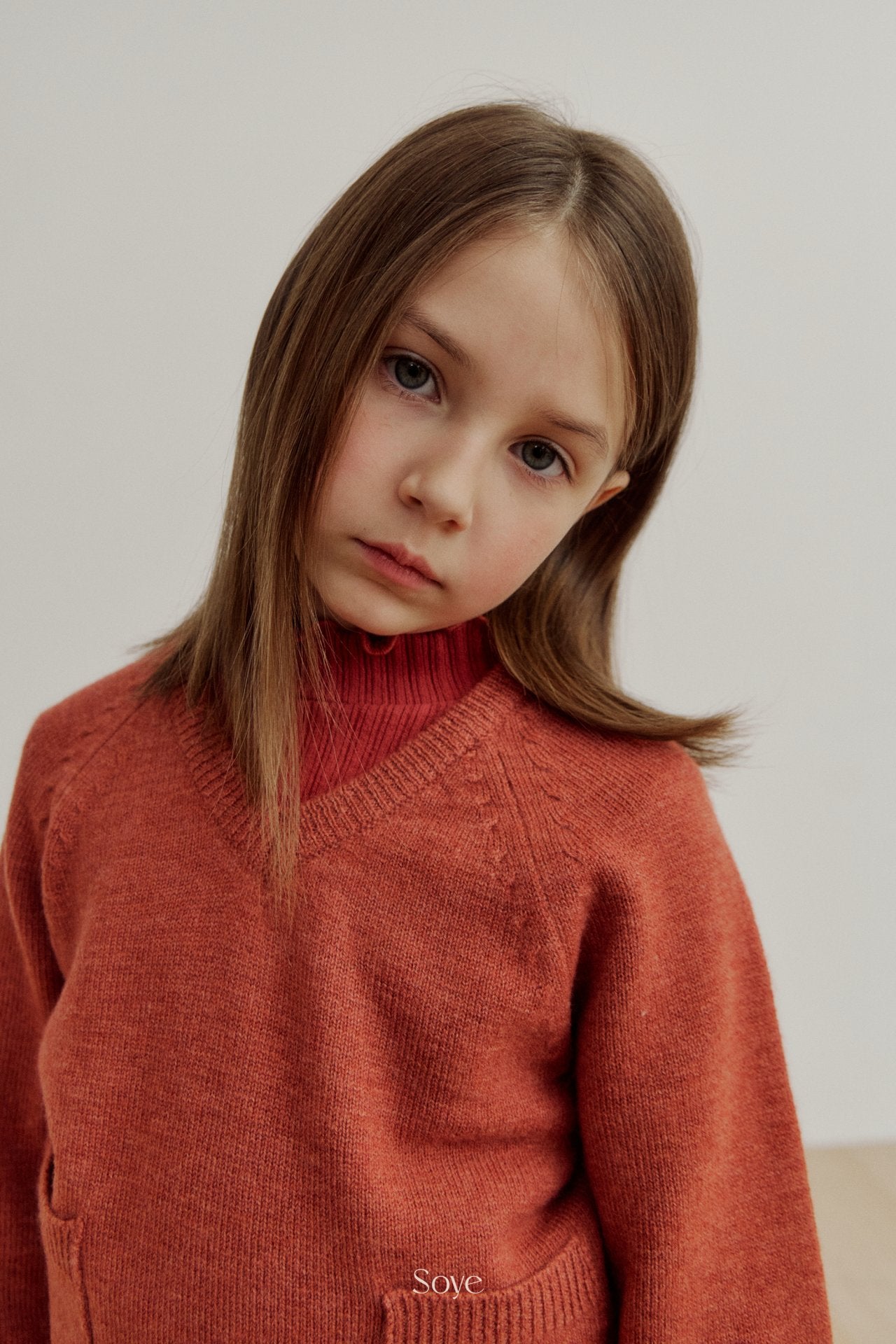 【韓国直送便】wool Vneck knit  / 4color / 80-120cm相当 / soye kids 2024winter / ko335