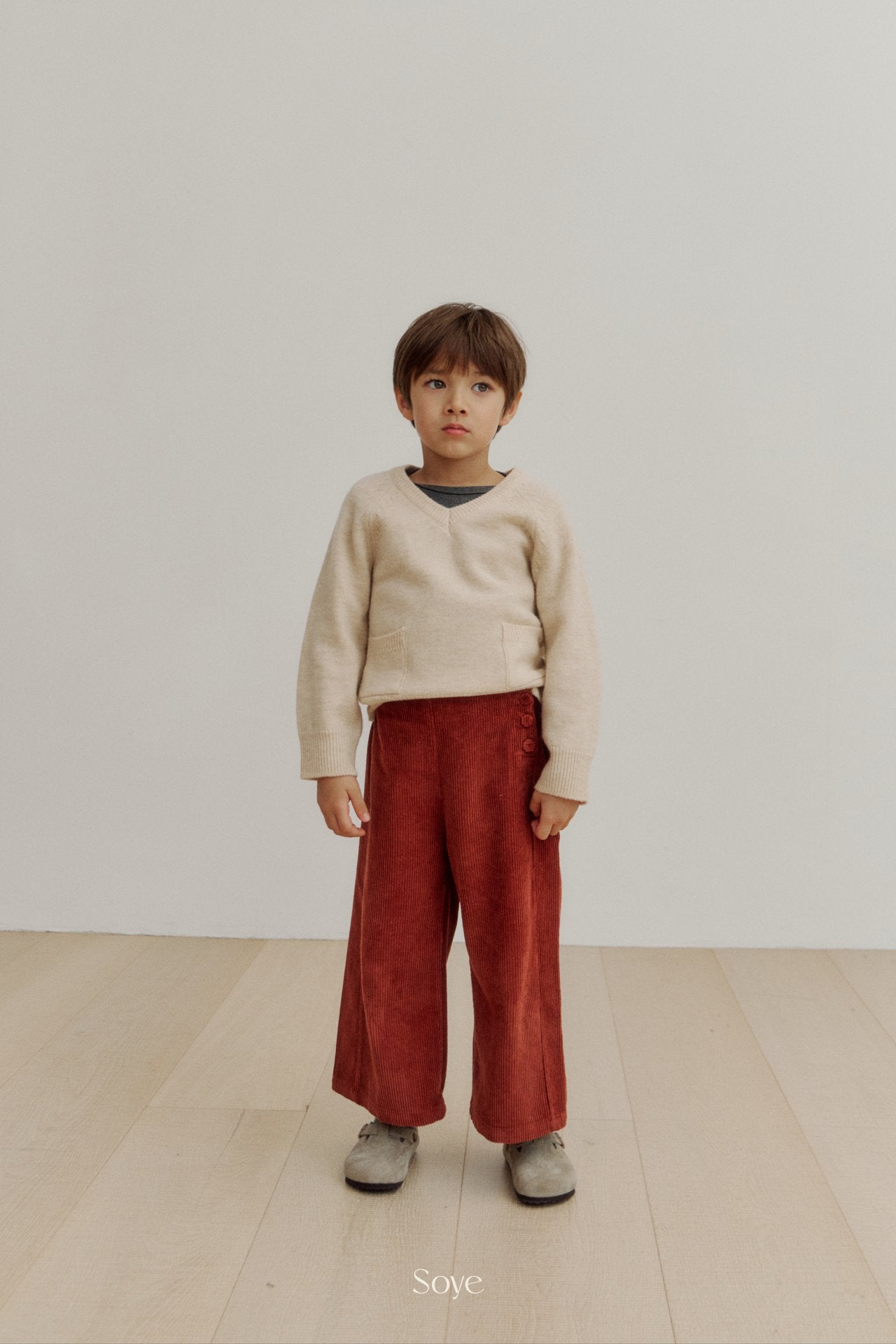 【韓国直送便】wool Vneck knit  / 4color / 80-120cm相当 / soye kids 2024winter / ko335