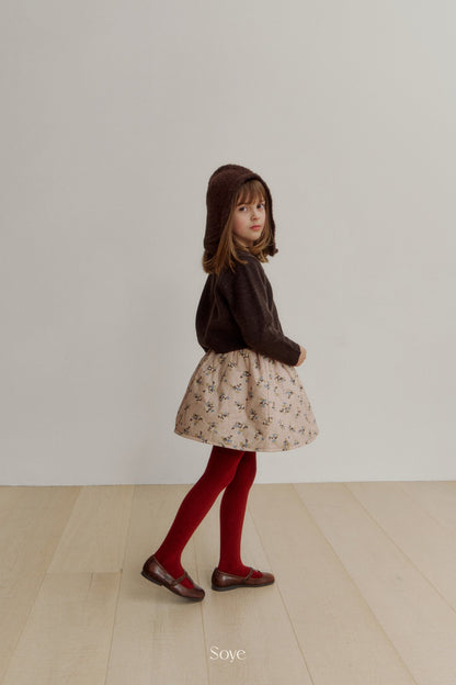 【韓国直送便】Pauline flower padding skirt / 2color / 80-120cm相当 / soye kids 2024winter / ko340